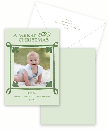 Merry Little Christmas Tile Holiday Card