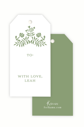 Sage Green Florals Gift Tag