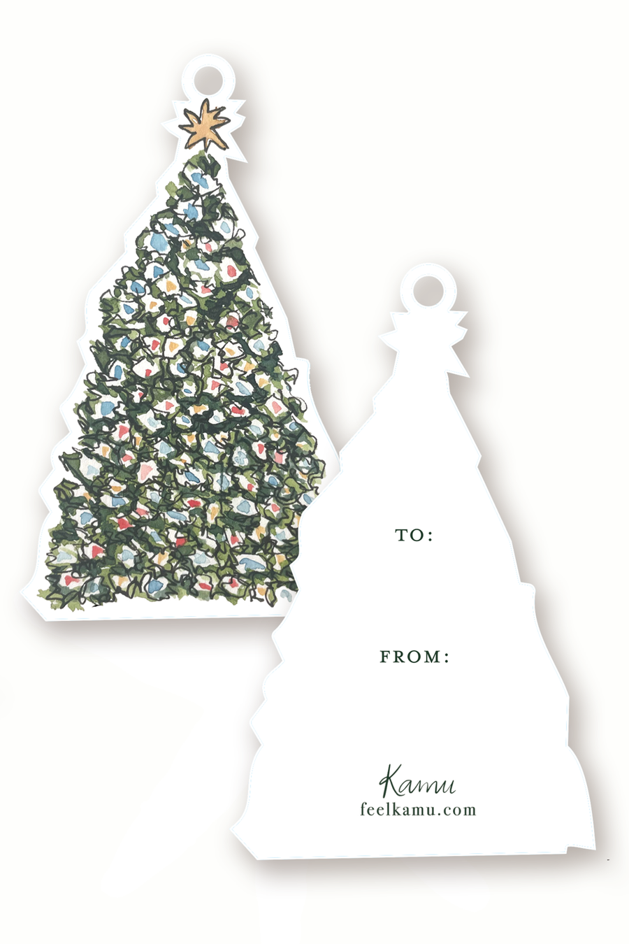 Christmas Tree Shape Gift Tags