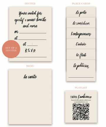 French Cafe Dinner Party Packet